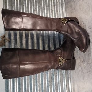 Michael Kors Fulton Harness Boot in Brown Leather; Size 8M